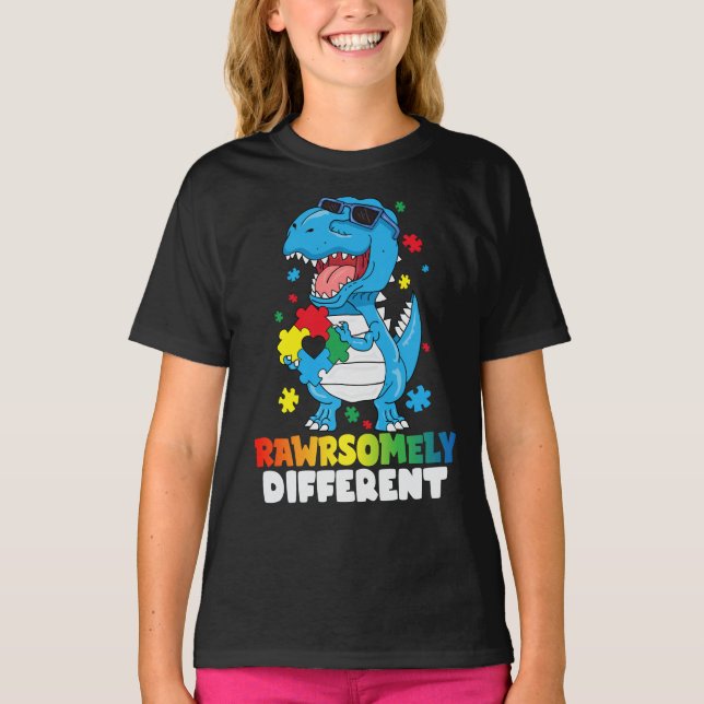 T-shirt Sensibilisation sur l'autisme Dinosaure radicaleme (Devant)