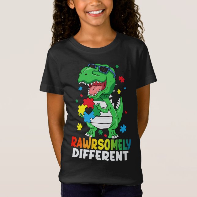 T-Shirt Sensibilisation sur l'autisme Dinosaure radicaleme (Devant)