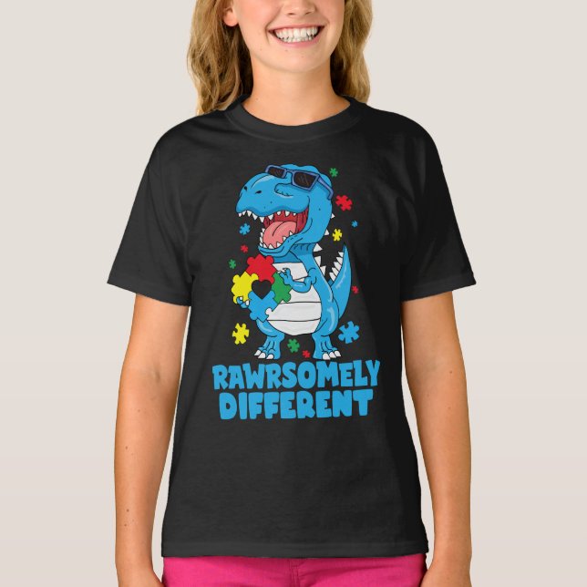 T-shirt Sensibilisation sur l'autisme Dinosaure radicaleme (Devant)