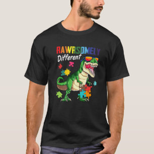 T-shirt Sensibilisation sur l'autisme Dinosaure Rawrsomely