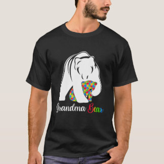 T-shirt Sensibilisation sur l'autisme d'ours grand-mère mi