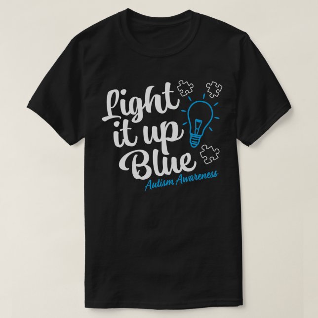 T-shirt Sensibilisation sur l'autisme Éclairer bleu Autism (Design devant)