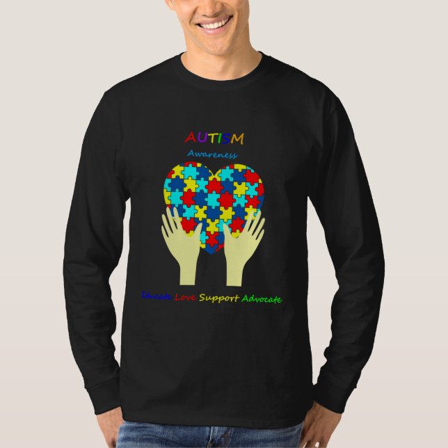 T-shirt Sensibilisation sur l'autisme Éduquer l'amour Sout (Devant)