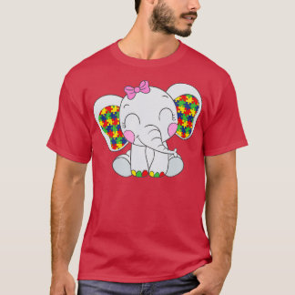 T-shirt Sensibilisation sur l'autisme Eléphant Cute Pour E
