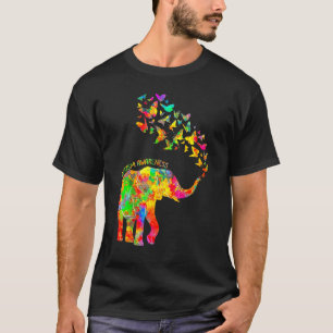 T-shirt Sensibilisation sur l'autisme éléphant et papillon