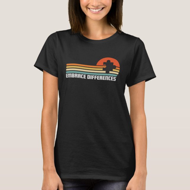 T-shirt Sensibilisation sur l'autisme Embrace Différences  (Devant)