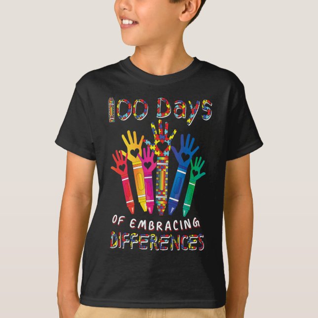 T-shirt Sensibilisation sur l'autisme Embrasser Différence (Devant)