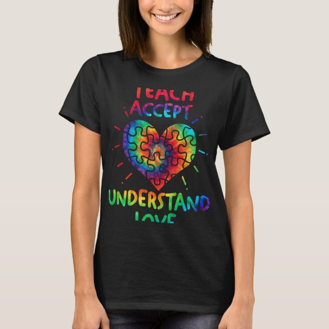 T-shirt Sensibilisation sur l'autisme Enseignant Accepter  (Devant)