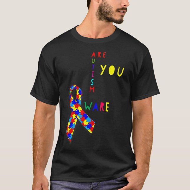 T-shirt Sensibilisation sur l'autisme Es-Tu Conscient (Devant)