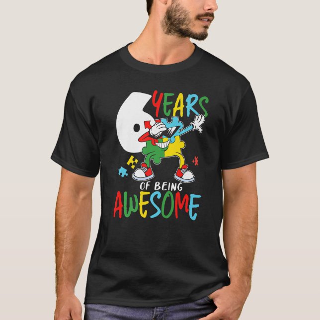 T-shirt Sensibilisation sur l'autisme Et 6 Ans Autistique (Devant)