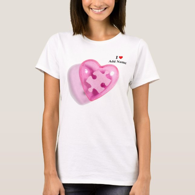T-shirt Sensibilisation sur l'autisme Femmes Chemise rose  (Devant)