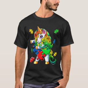 T-shirt Sensibilisation sur l'autisme Flossant Unicorn Puz