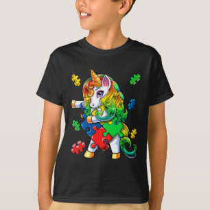 T-shirt Sensibilisation sur l'autisme Flossant Unicorn Puz