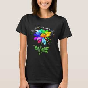T-shirt Sensibilisation sur l'autisme Flower Accepter Comp