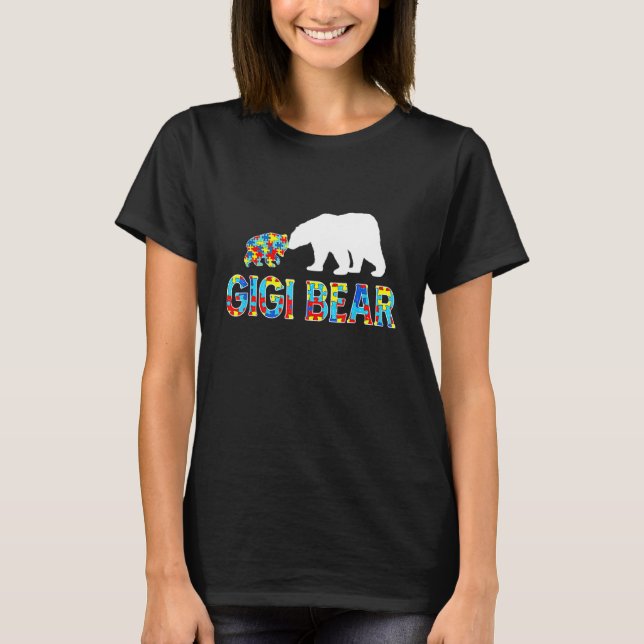 T-shirt Sensibilisation sur l'autisme Gigi Bear Puzzle Sup (Devant)