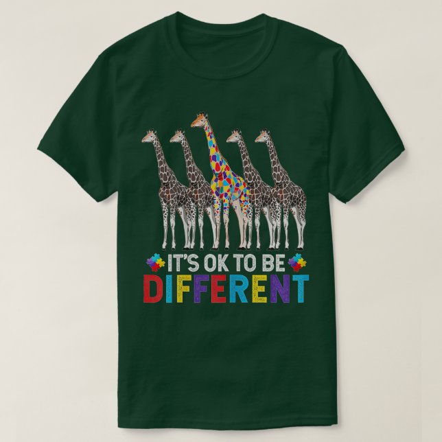T-shirt Sensibilisation sur l'autisme Giraffe Puzzle C'est (Design devant)