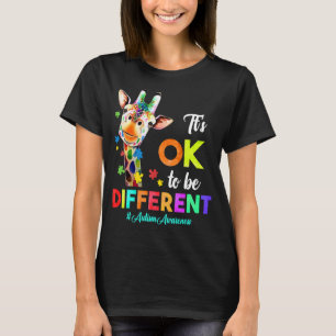 T-shirt Sensibilisation sur l'autisme Giraffe Puzzle Pièce