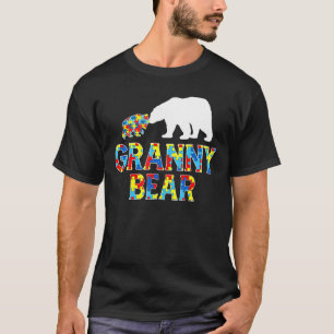 T-shirt Sensibilisation sur l'autisme Granny Bear Puzzle S