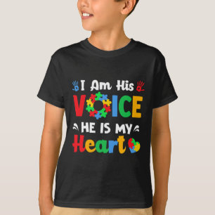T-shirt Sensibilisation sur l'autisme Je suis sa voix Il e