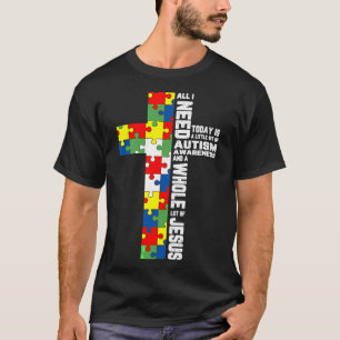 T-shirt Sensibilisation sur l'autisme Jésus Croix Puzzle C