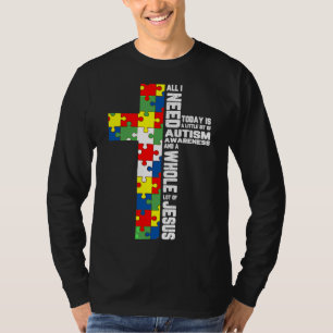 T-shirt Sensibilisation sur l'autisme Jésus Croix Puzzle C