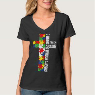 T-shirt Sensibilisation sur l'autisme Jésus Croix Puzzle C