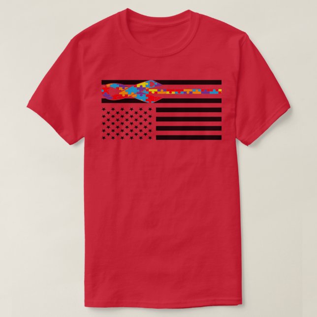 T-shirt Sensibilisation sur l'autisme Jour Drapeau Drapeau (Design devant)