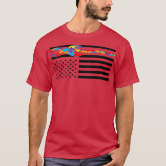 T-shirt Sensibilisation sur l'autisme Jour Drapeau Drapeau