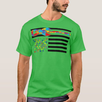 T-shirt Sensibilisation sur l'autisme Jour Drapeau Drapeau