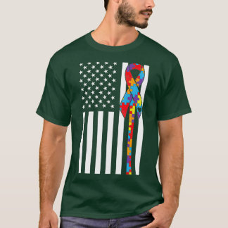 T-shirt Sensibilisation sur l'autisme Jour Drapeau Drapeau