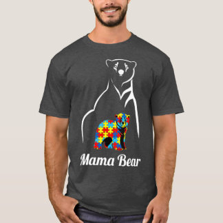T-shirt Sensibilisation sur l'autisme Mama Ours Maman Sout