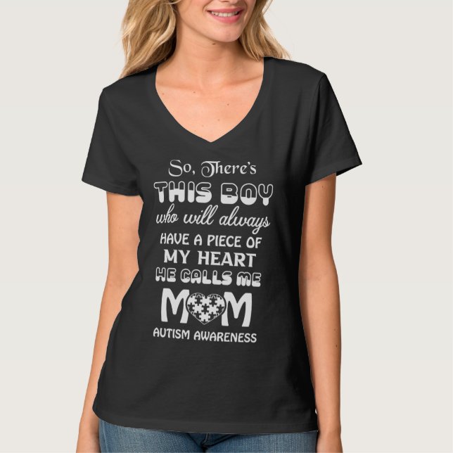T-shirt Sensibilisation sur l'autisme maman (Devant)