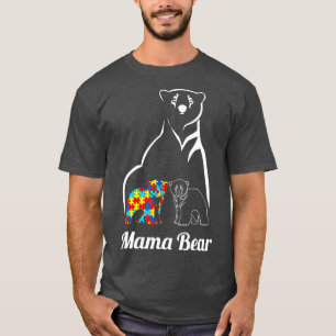 T-shirt Sensibilisation sur l'autisme maman ours maman enf
