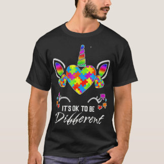 T-shirt Sensibilisation sur l'autisme Masque Unicorne C'es