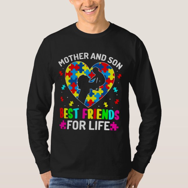 T-shirt Sensibilisation sur l'autisme Mère Et Fils Asd Aut (Devant)