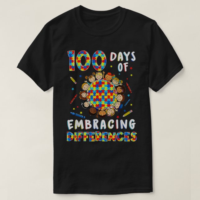 T-shirt Sensibilisation sur l'autisme Mignonne Accepter le (Design devant)