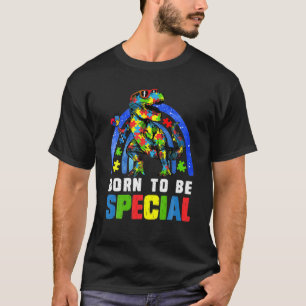 T-shirt Sensibilisation sur l'autisme Mois Dinosaur Né spé