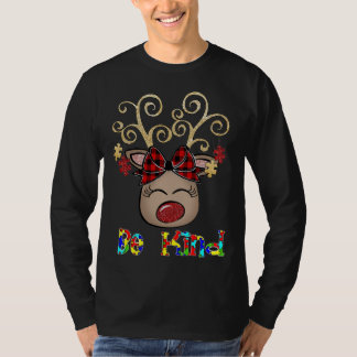 T-shirt Sensibilisation sur l'autisme Noël Reindeer Be Kin