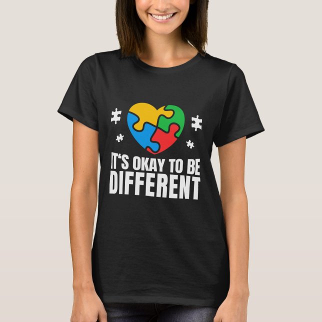 T-shirt Sensibilisation sur l'autisme Ok Pour Être Différe (Devant)