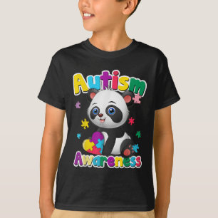 T-shirt Sensibilisation sur l'autisme Panda Puzzle Pièces
