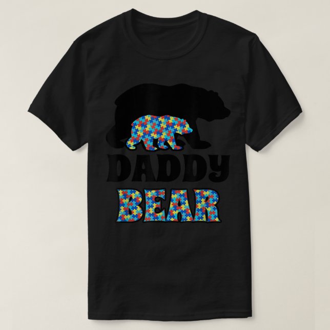 T-shirt Sensibilisation sur l'autisme papa Bear (Design devant)