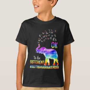 T-shirt Sensibilisation sur l'autisme Papillon éléphant C'