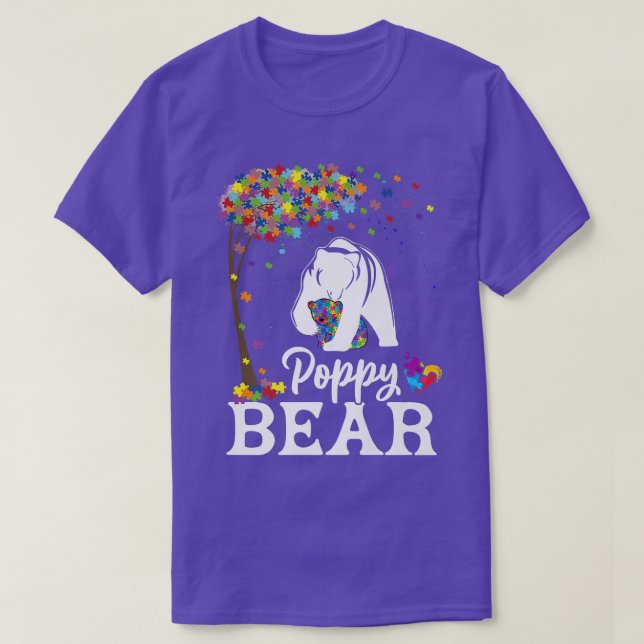 T-shirt Sensibilisation sur l'autisme Poppy Bear Support A (Design devant)