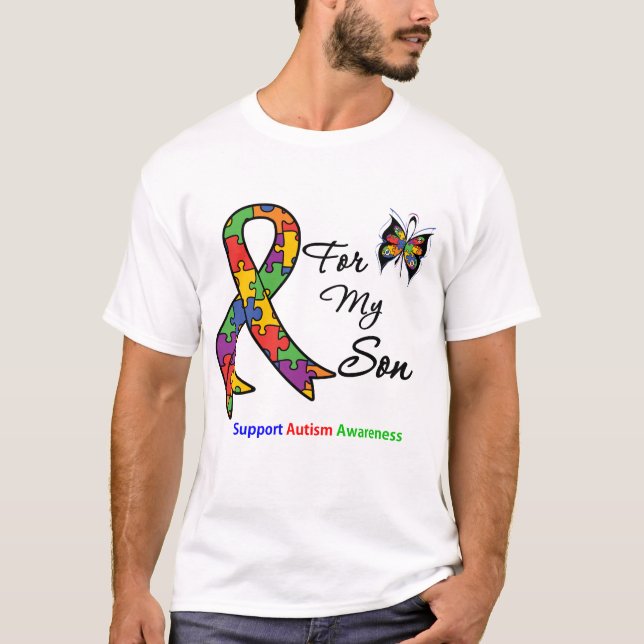 T-shirt Sensibilisation sur l'autisme pour mon fils (Devant)