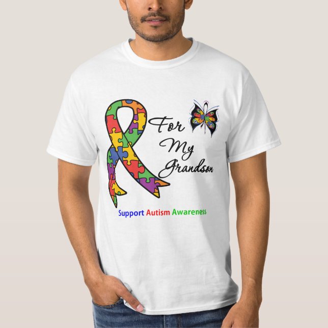 T-shirt Sensibilisation sur l'autisme pour mon petit-fils (Devant)