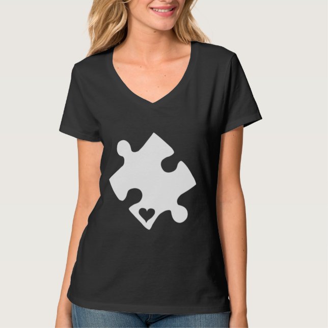 T-shirt Sensibilisation sur l'autisme Puzzle Coeur pièce T (Devant)