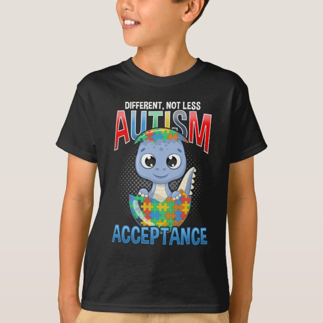 T-shirt Sensibilisation sur l'autisme Puzzle Cute Dino Aut (Devant)
