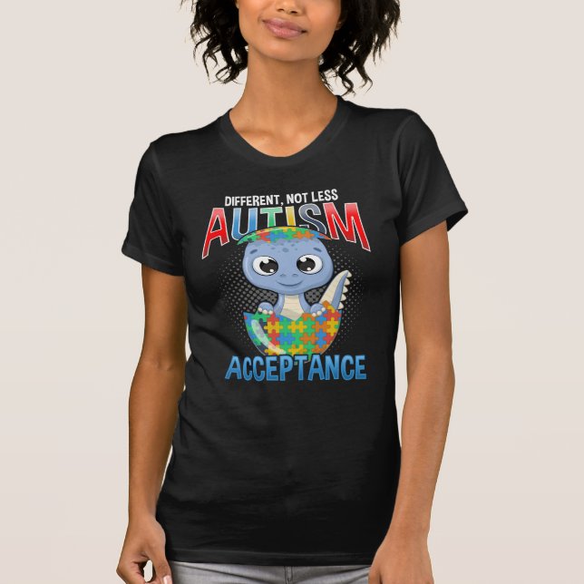T-shirt Sensibilisation sur l'autisme Puzzle Cute Dino Aut (Devant)