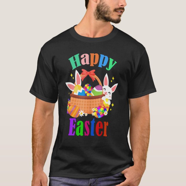 T-shirt Sensibilisation sur l'autisme Puzzle Cute Easter B (Devant)