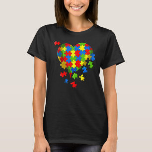 T-shirt Sensibilisation sur l'autisme Puzzle Heart Be Kind